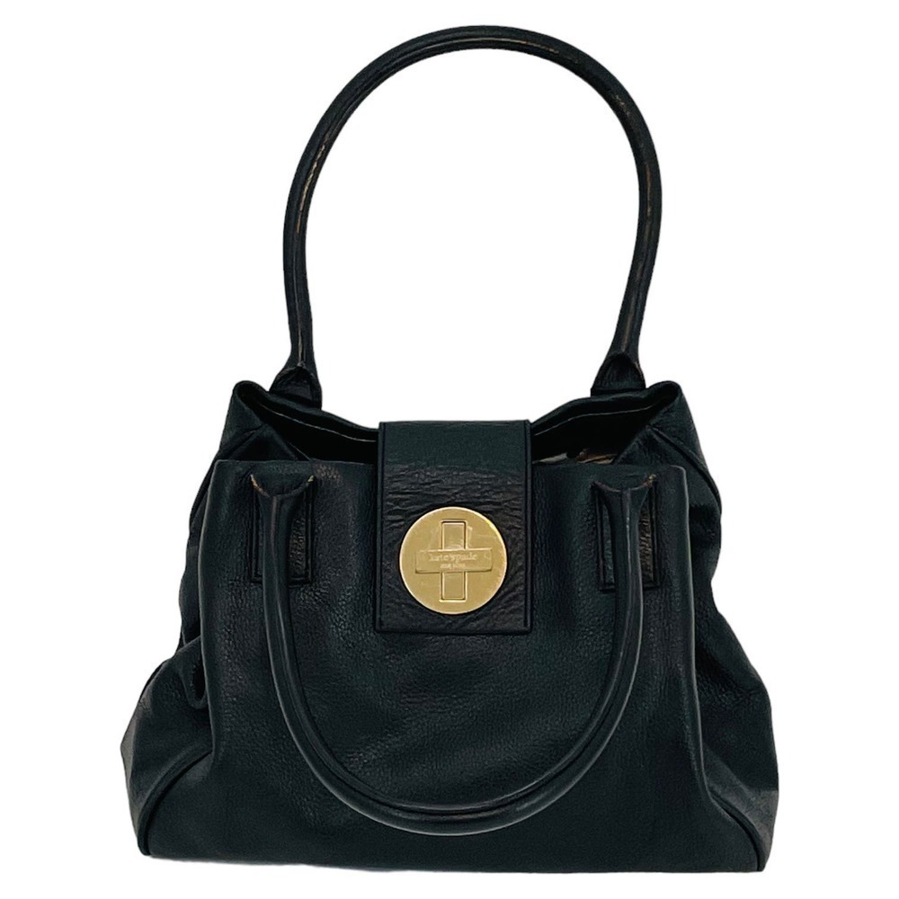 Kate Spade Black Pebbled Leather Bexley Anisha Bag Turn Lock